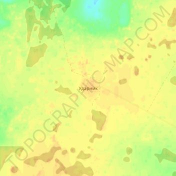 Топографическая карта Ударник, высота, рельеф
