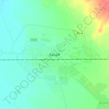Топографическая карта Аксай, высота, рельеф