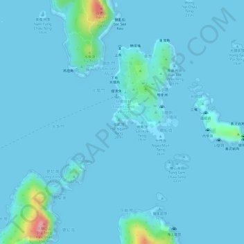 Топографическая карта 嚡岩仔, высота, рельеф