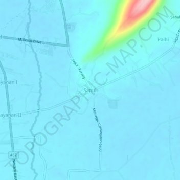 Топографическая карта Sapul, высота, рельеф