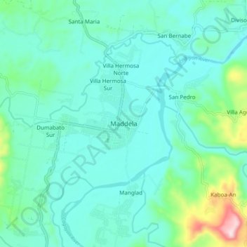 Топографическая карта Maddela, высота, рельеф