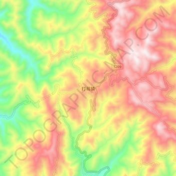 Топографическая карта 打易镇, высота, рельеф