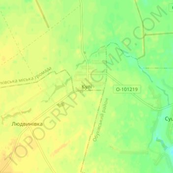 Топографическая карта Кули, высота, рельеф