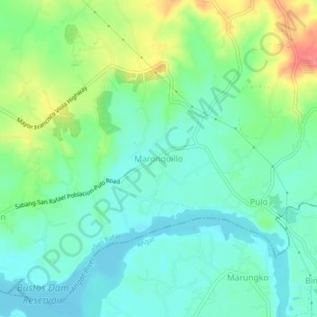 Топографическая карта Maronquillo, высота, рельеф