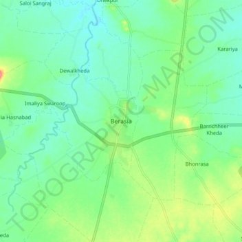 Топографическая карта Berasia, высота, рельеф