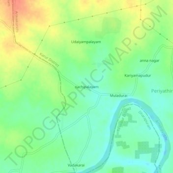 Топографическая карта nachipalayam, высота, рельеф