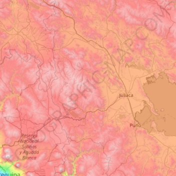 Топографическая карта Lampa, высота, рельеф