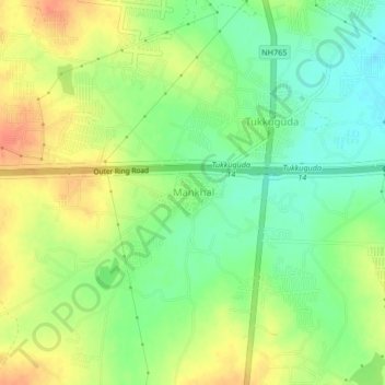 Топографическая карта Mankhal, высота, рельеф