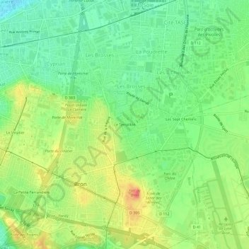 Топографическая карта Le Terraillon, высота, рельеф