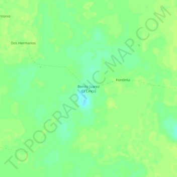 Топографическая карта Benito Juarez (El Cinco), высота, рельеф