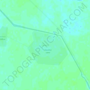 Топографическая карта Кандоз, высота, рельеф
