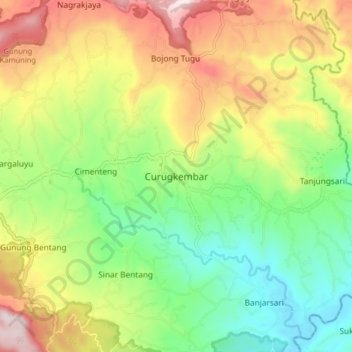 Топографическая карта Curugkembar, высота, рельеф