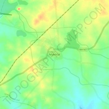 Топографическая карта Makhtal, высота, рельеф