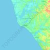 Топографическая карта Kollam, высота, рельеф