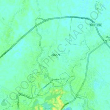 Топографическая карта Pomoca, высота, рельеф