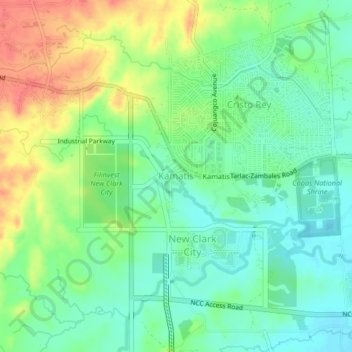 Топографическая карта Kamatis, высота, рельеф