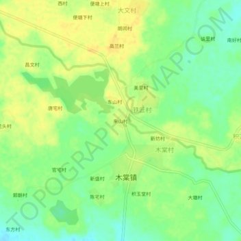 Топографическая карта 来山村, высота, рельеф