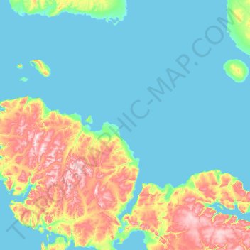 Топографическая карта Qikiqtaaluk, высота, рельеф