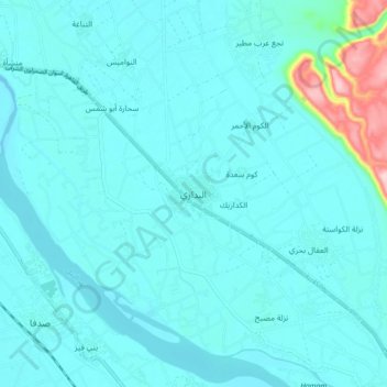 Топографическая карта Al Badari, высота, рельеф