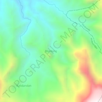 Топографическая карта Blimbing, высота, рельеф