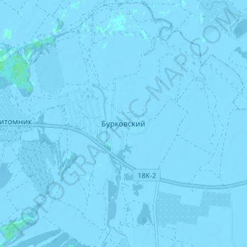 Топографическая карта Бурковский, высота, рельеф