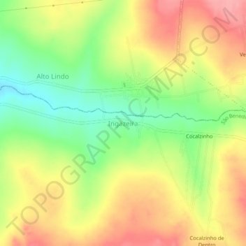 Топографическая карта Ingazeira, высота, рельеф