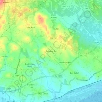 Топографическая карта Belo Romão, высота, рельеф