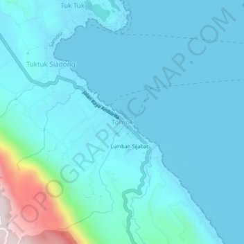 Топографическая карта Tomok, высота, рельеф