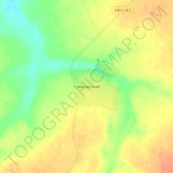 Топографическая карта Чайковский, высота, рельеф