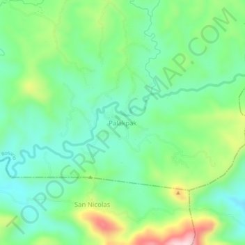 Топографическая карта Palakpak, высота, рельеф