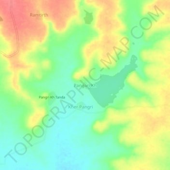 Топографическая карта Pangari Kh, высота, рельеф