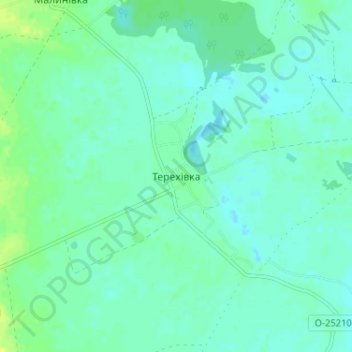 Топографическая карта Тереховка, высота, рельеф