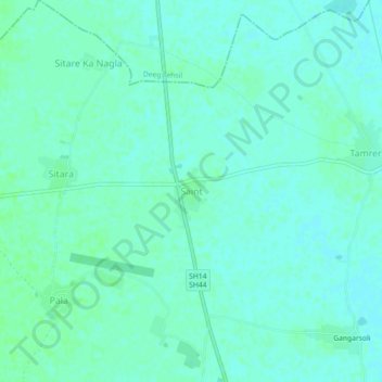 Топографическая карта Saint, высота, рельеф