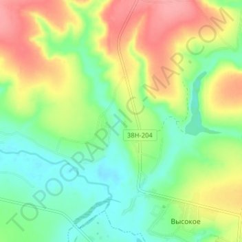 Топографическая карта Кондратьевка, высота, рельеф