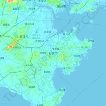 Топографическая карта Шиши, высота, рельеф