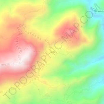 Топографическая карта Boti, высота, рельеф