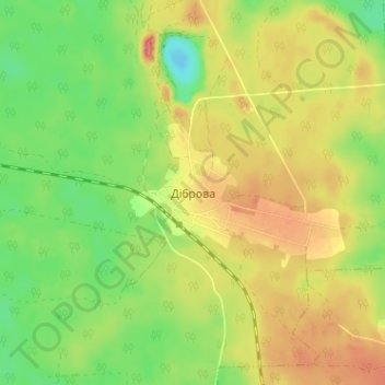 Топографическая карта Диброва, высота, рельеф