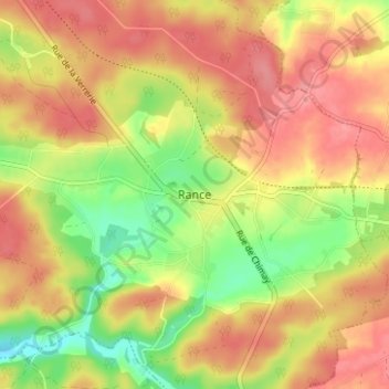 Топографическая карта Rance, высота, рельеф