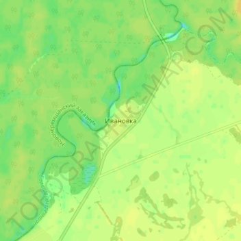 Топографическая карта Ивановка, высота, рельеф
