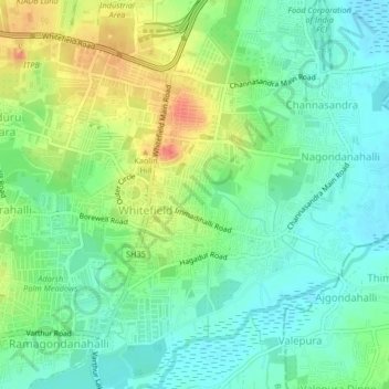 Топографическая карта Gandhipura, высота, рельеф