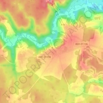 Топографическая карта Парамоново, высота, рельеф
