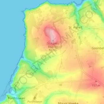 Топографическая карта Goonvrea, высота, рельеф