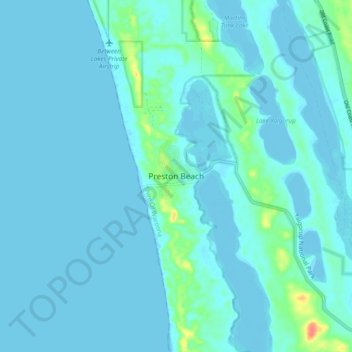 Топографическая карта Preston Beach, высота, рельеф