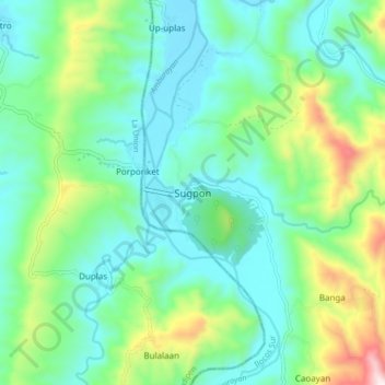 Топографическая карта Sugpon, высота, рельеф