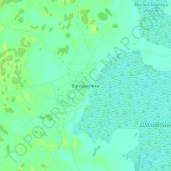 Топографическая карта Богодуховка, высота, рельеф