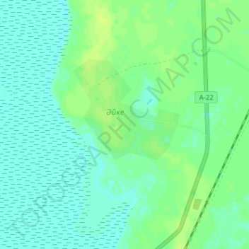 Топографическая карта Айке, высота, рельеф