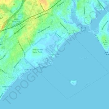 Топографическая карта Silver Beach, высота, рельеф