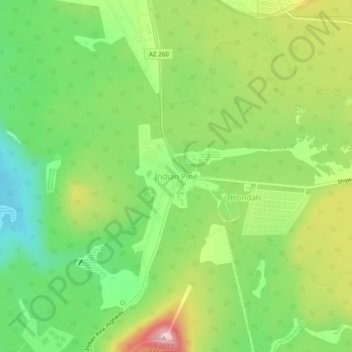 Топографическая карта Indian Pine, высота, рельеф