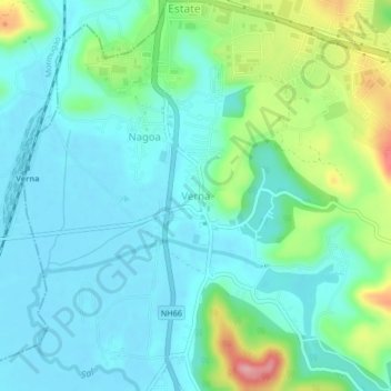 Топографическая карта Verna, высота, рельеф