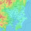Топографическая карта 関東地方, высота, рельеф